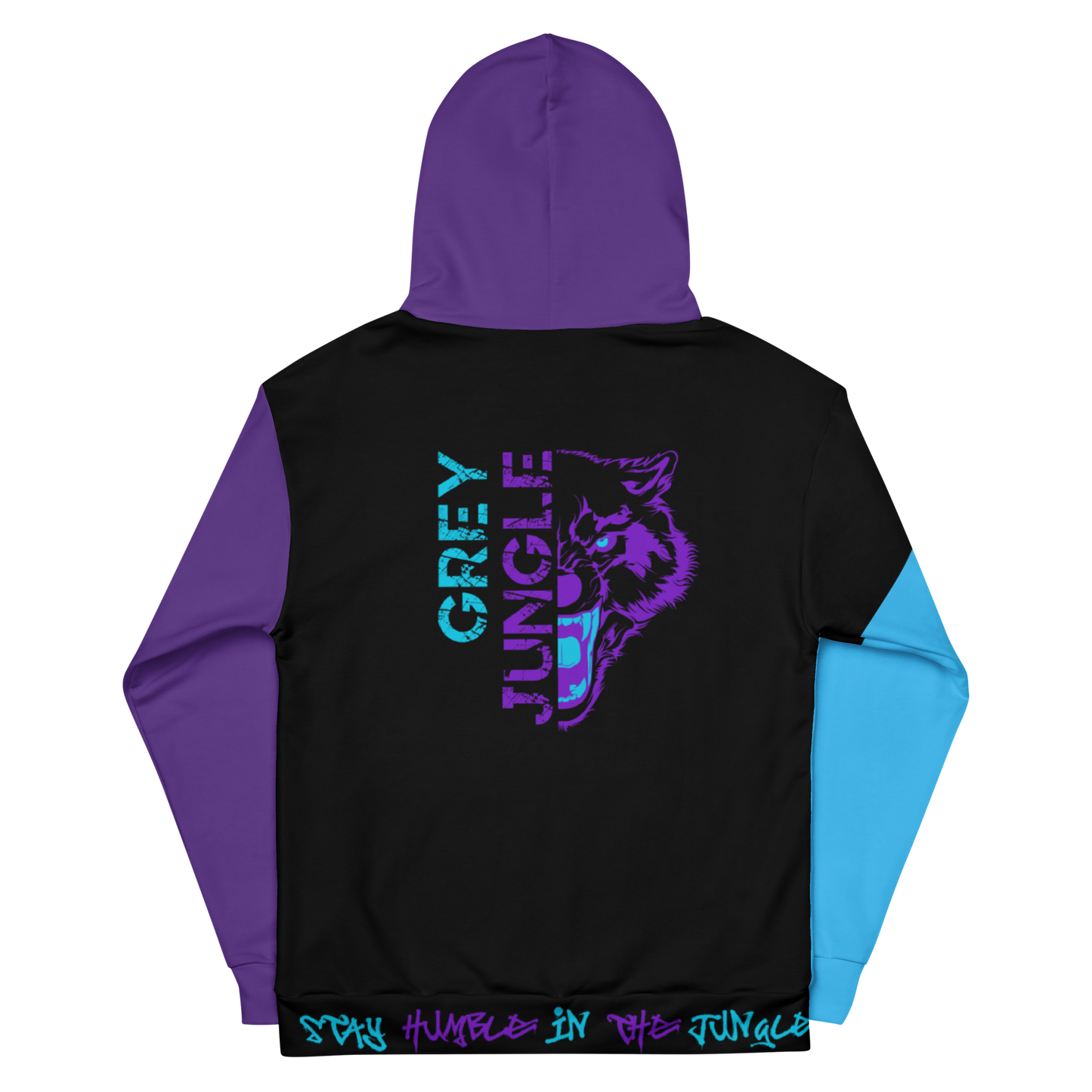 Grey Jungle Hoodie | Blue and Purple - Hoodie