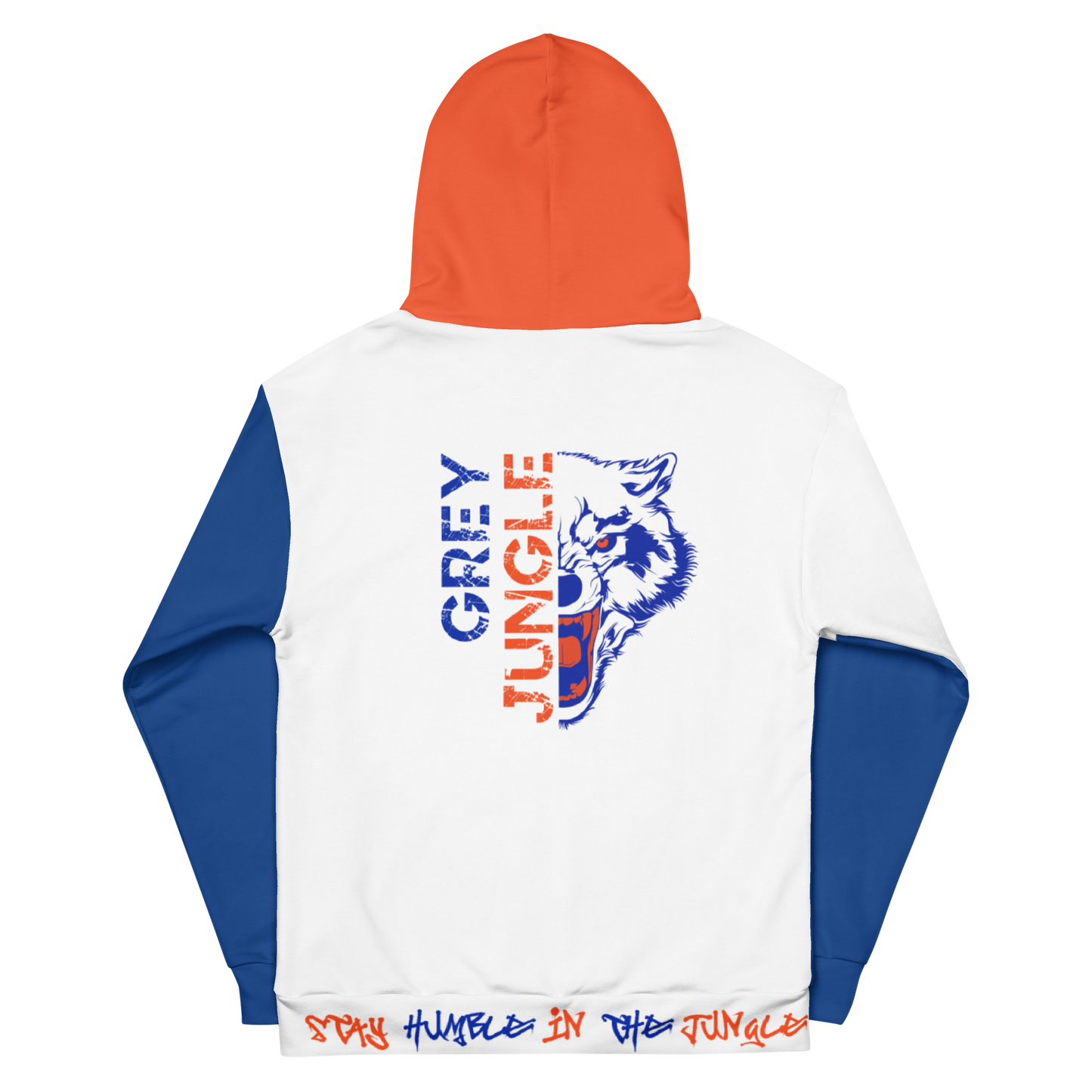 Grey Jungle Hoodie | Orange and Blue - Hoodie