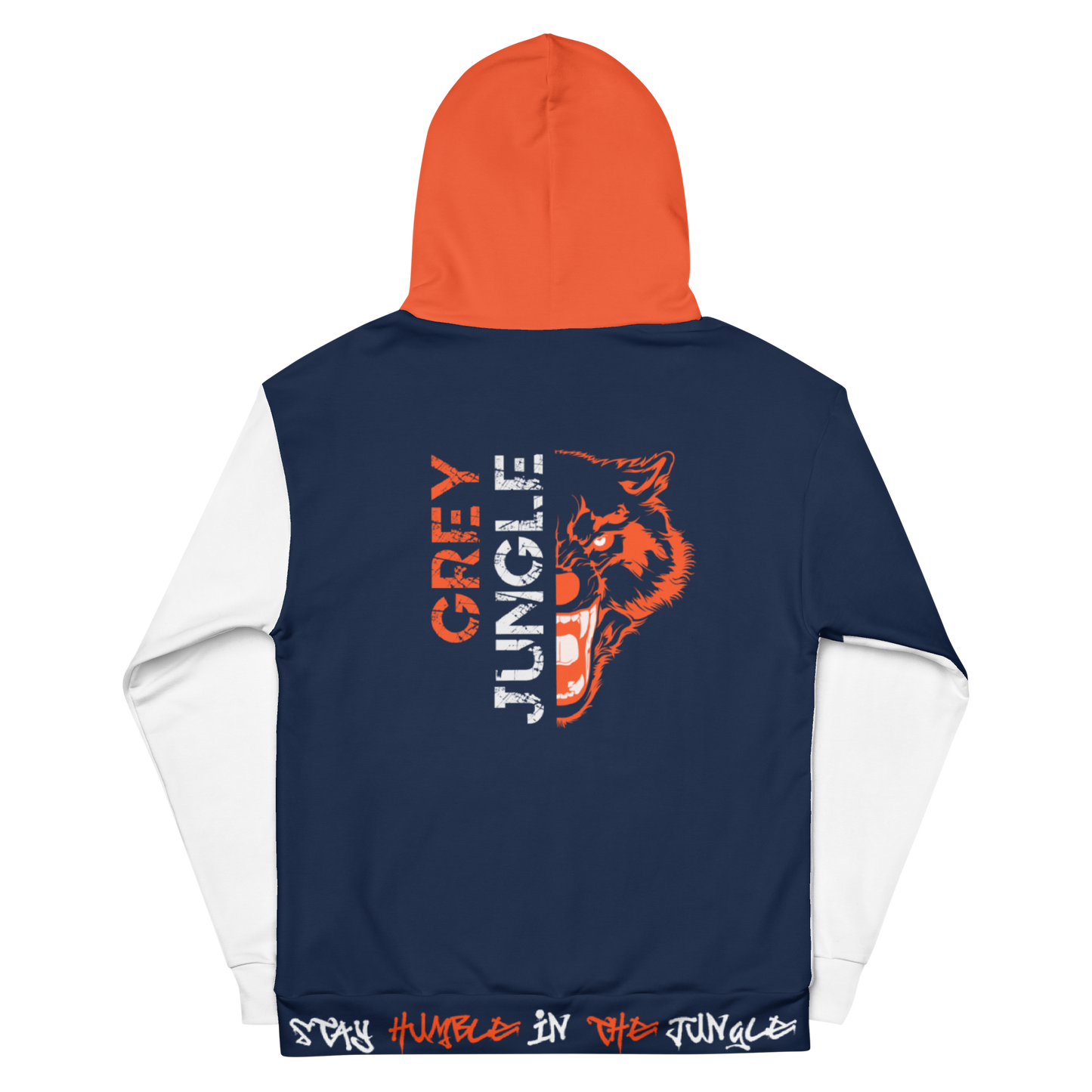 Grey Jungle Hoodie | Blue and Orange - Hoodie