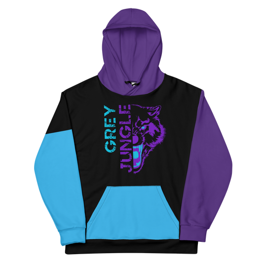 Grey Jungle Hoodie | Blue and Purple - Hoodie