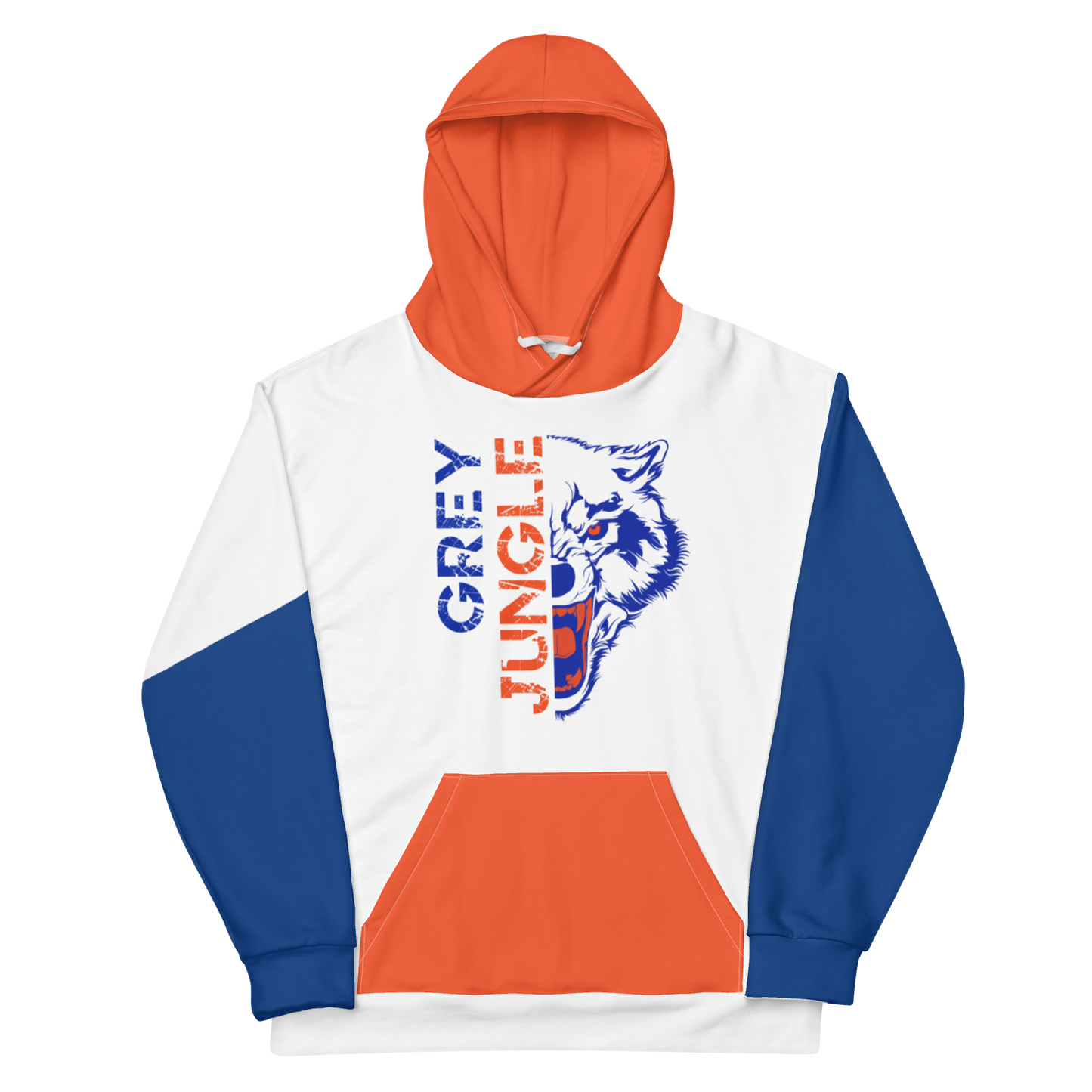 Grey Jungle Hoodie | Orange and Blue - Hoodie