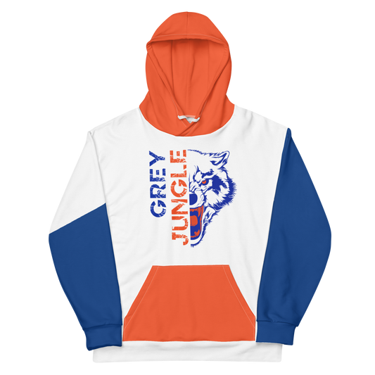 Grey Jungle Hoodie | Orange and Blue - Hoodie