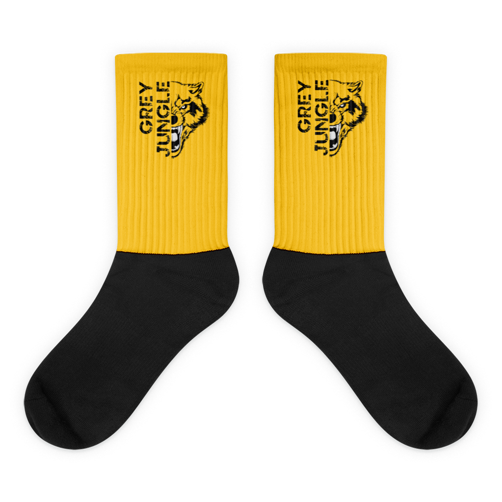 Limited Edition | Grey Jungle Socks | Black & Yellow