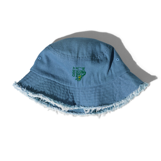 Distressed Denim Bucket Hat - Green/Gold Limited Edition