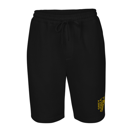 Shorts | Fleece | Black | Yellow Embroidery