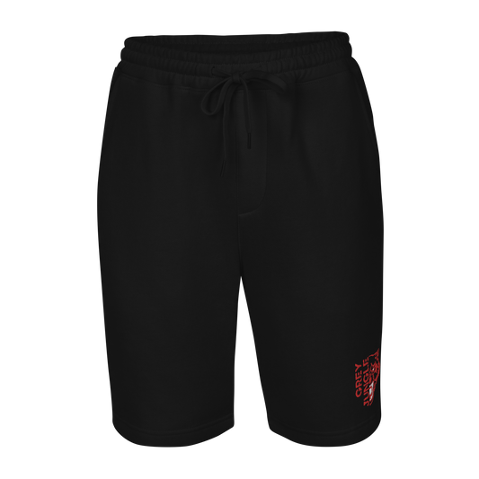 Shorts | Fleece | Black | Red Embroidery