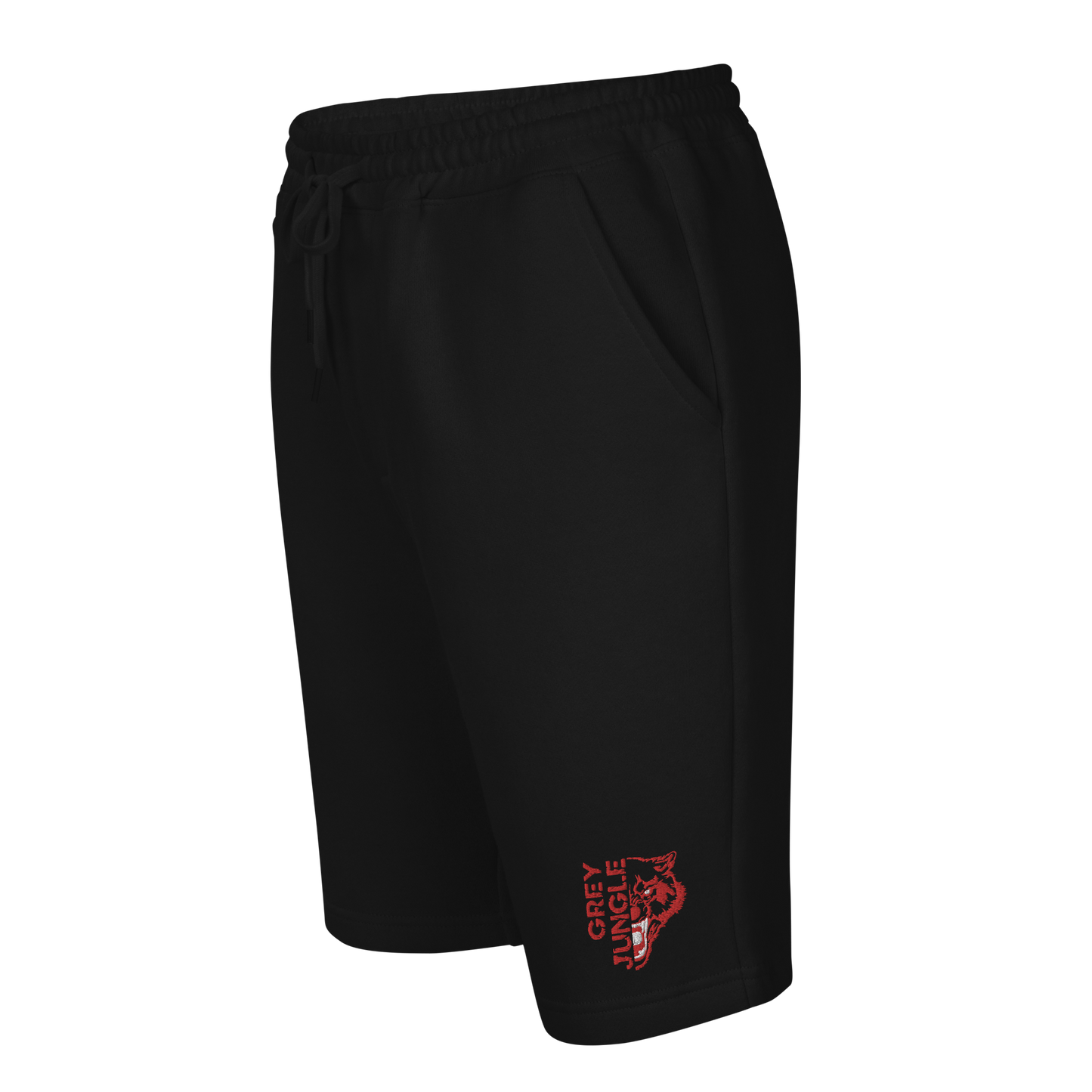 Shorts | Fleece | Black | Red Embroidery