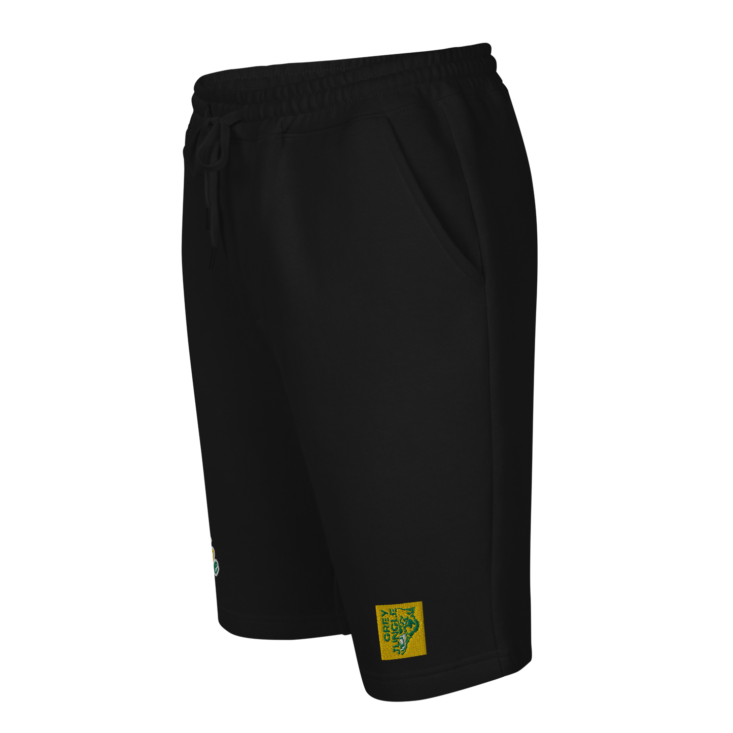 Shorts | Fleece | Black | Embroidered | Green & Gold Collection