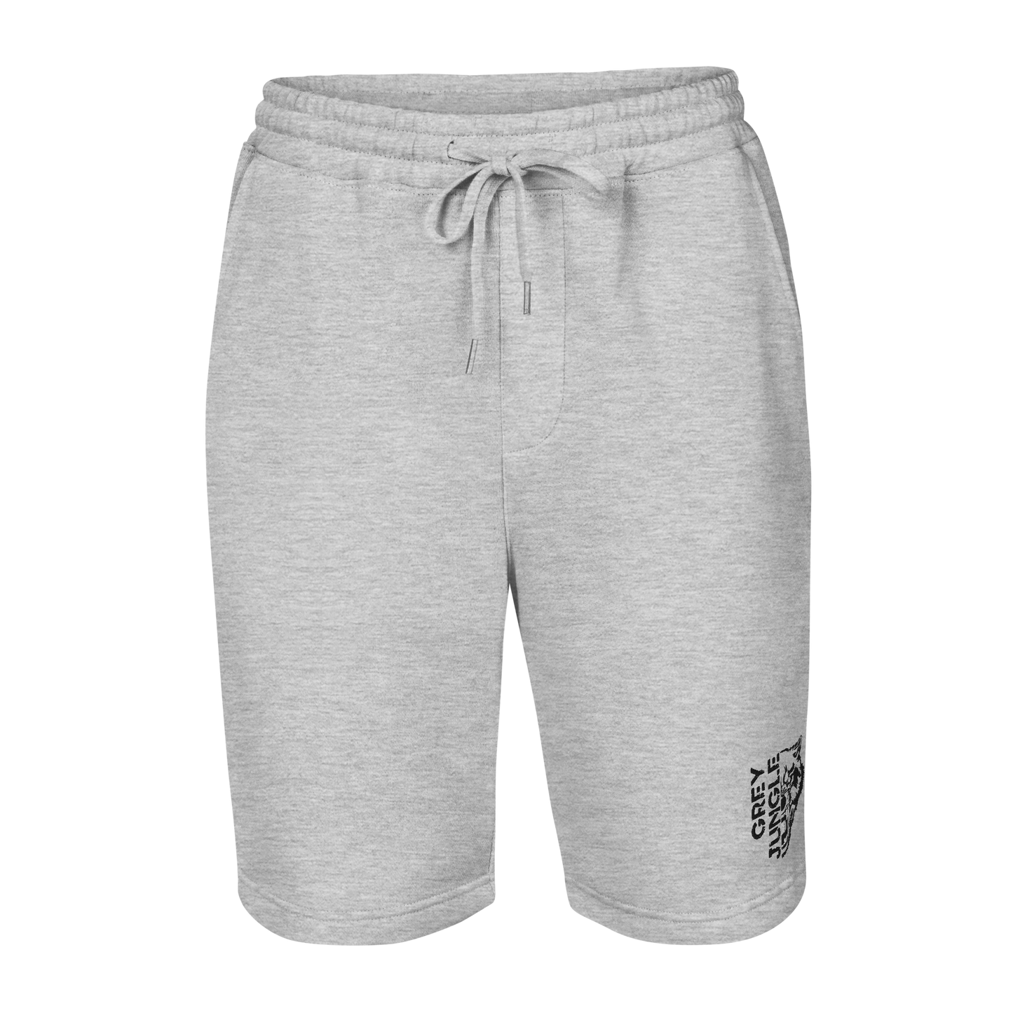 Shorts | Fleece | White & Grey | Black & White Embroidery