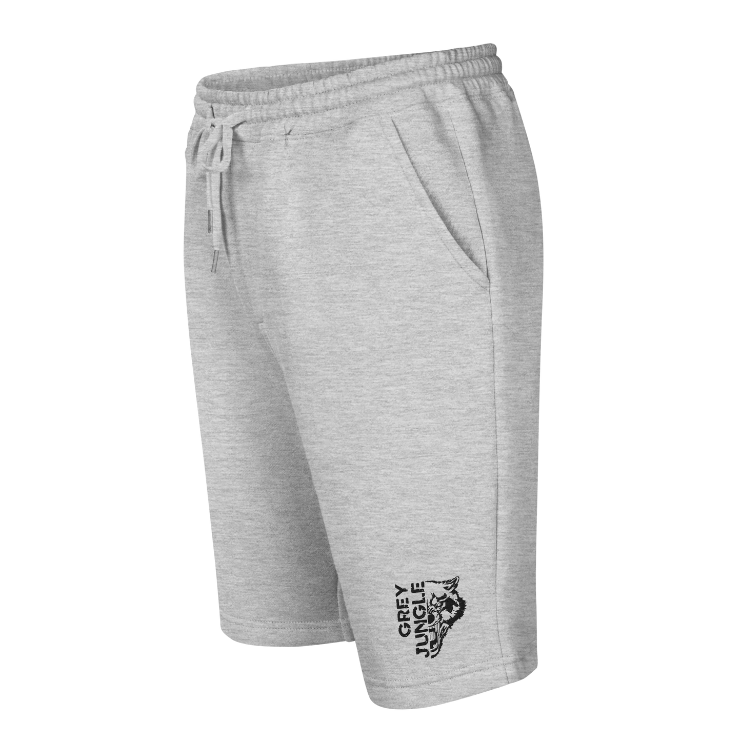 Shorts | Fleece | White & Grey | Black & White Embroidery