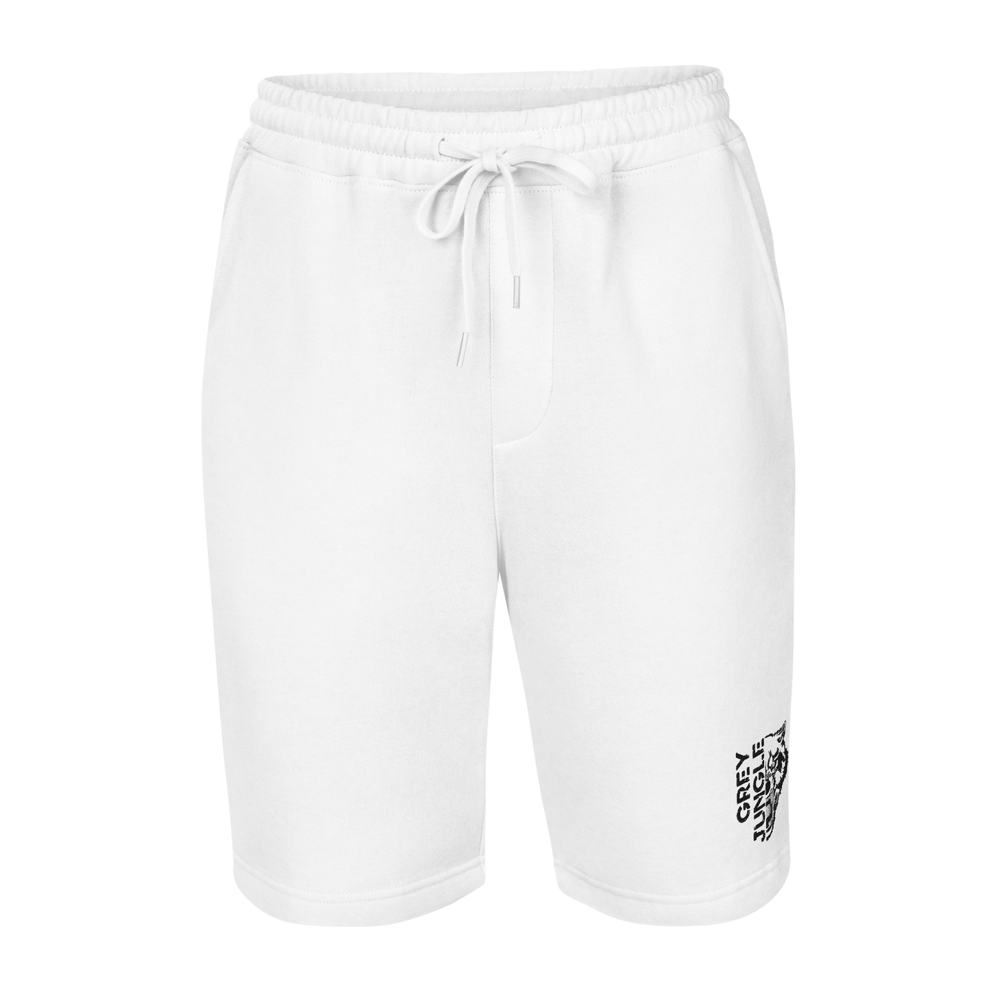 Shorts | Fleece | White & Grey | Black & White Embroidery