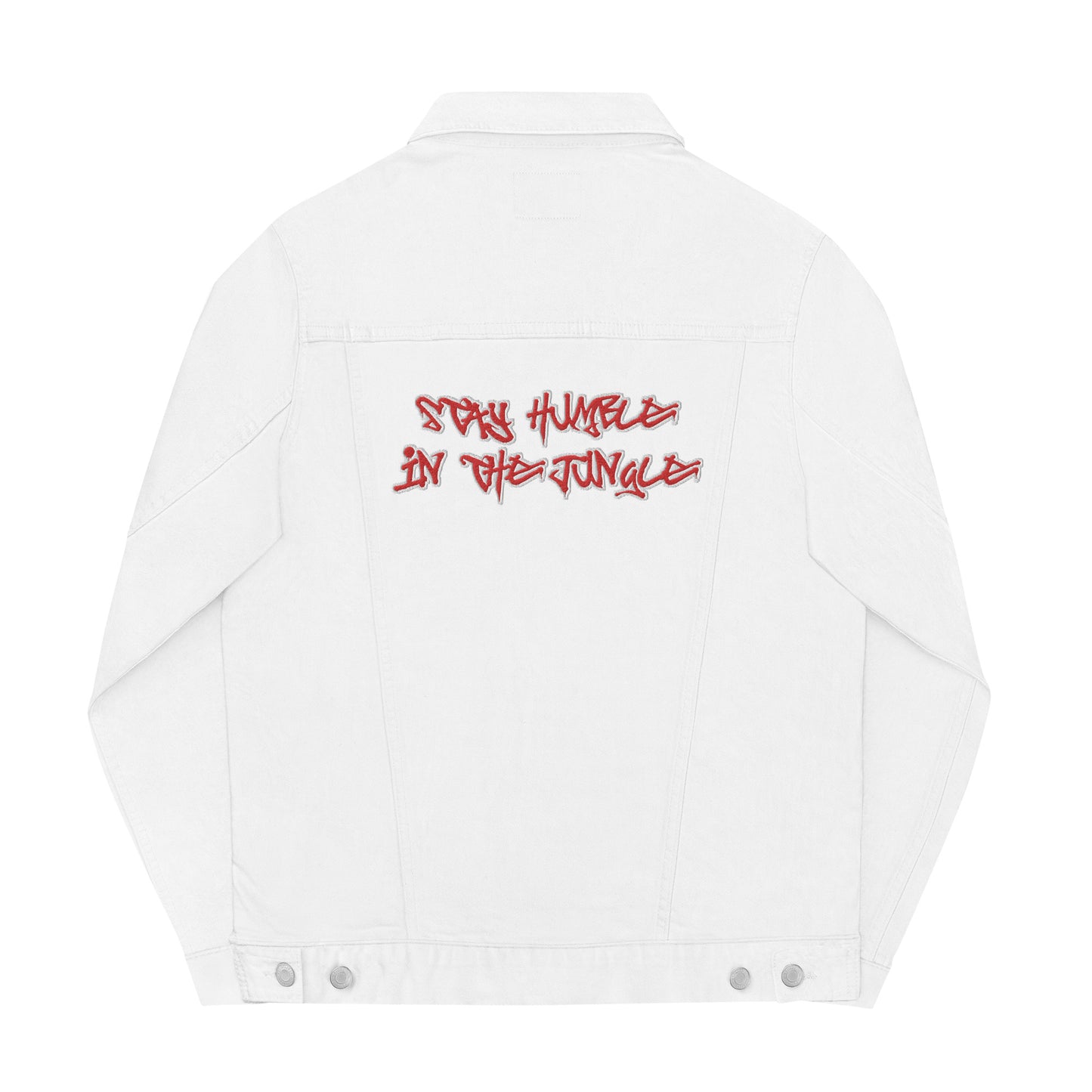 Denim Jacket | White & Red | Cherry 12s Collection | Embroidered