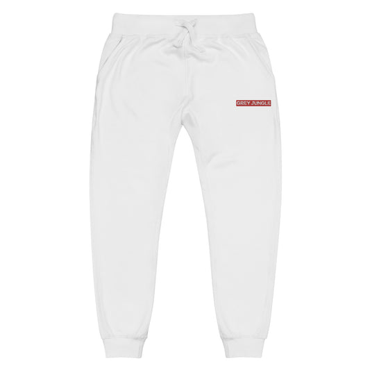 Sweatpants | White & Red | Cherry 12s Collection | Embroidered