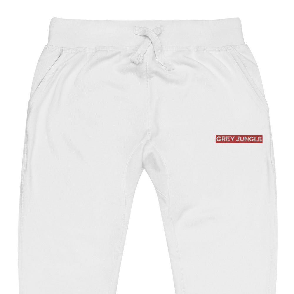 Sweatpants | White & Red | Cherry 12s Collection | Embroidered