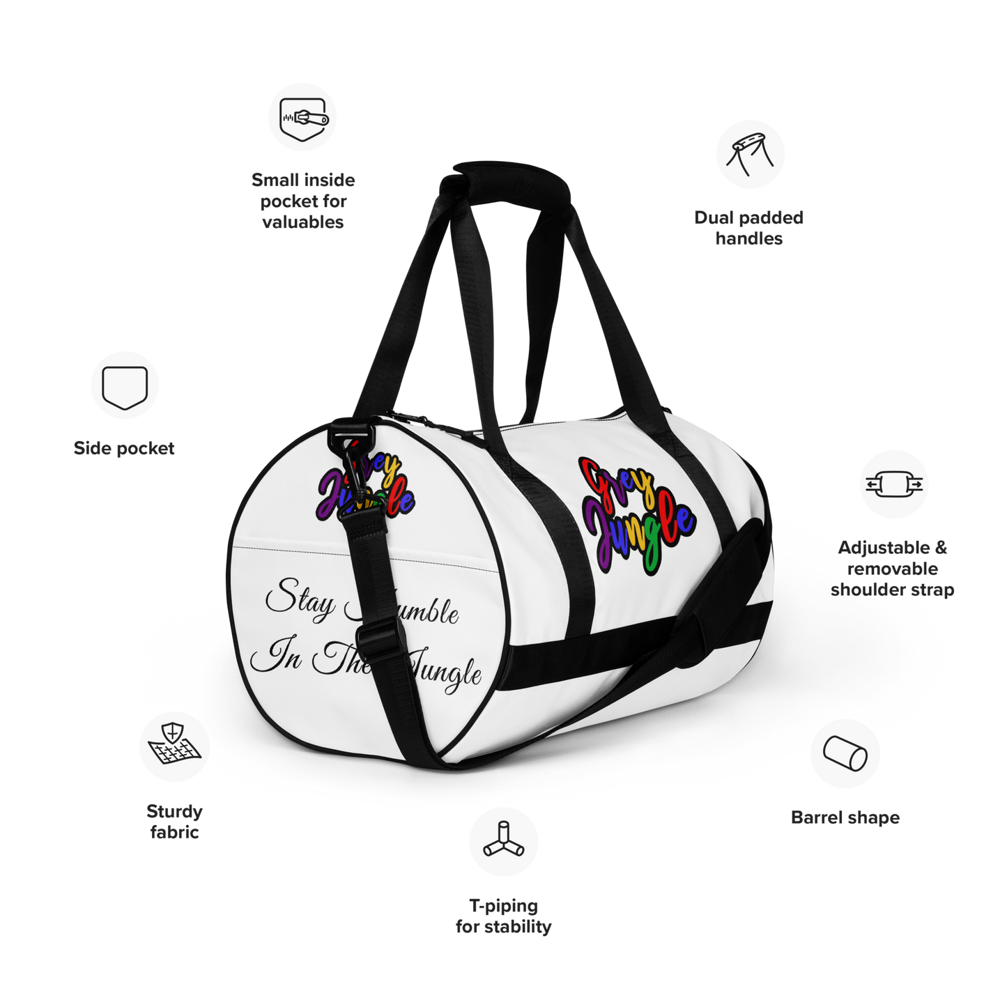 Gym Bag | Word Only | White