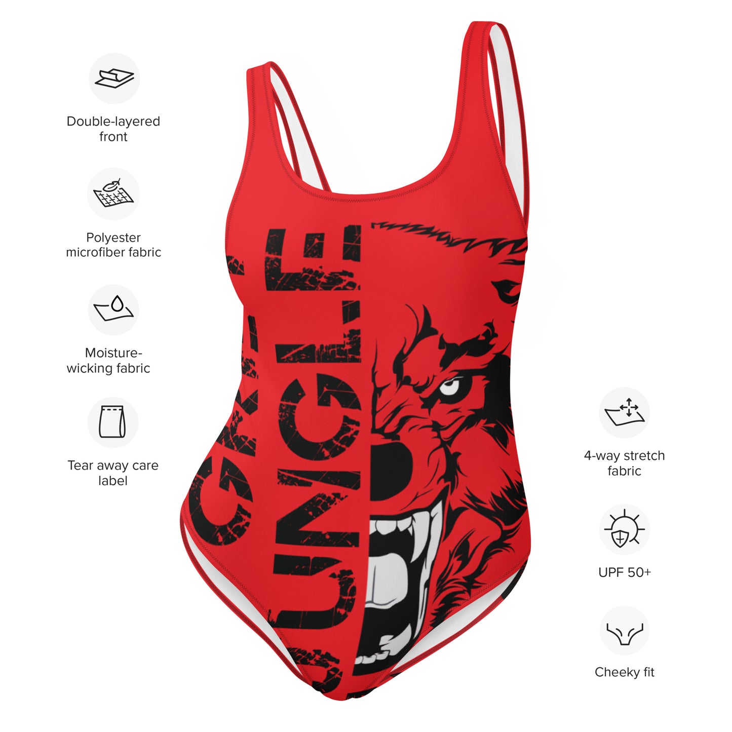 Swimsuit One-Piece | Logo Only | Red