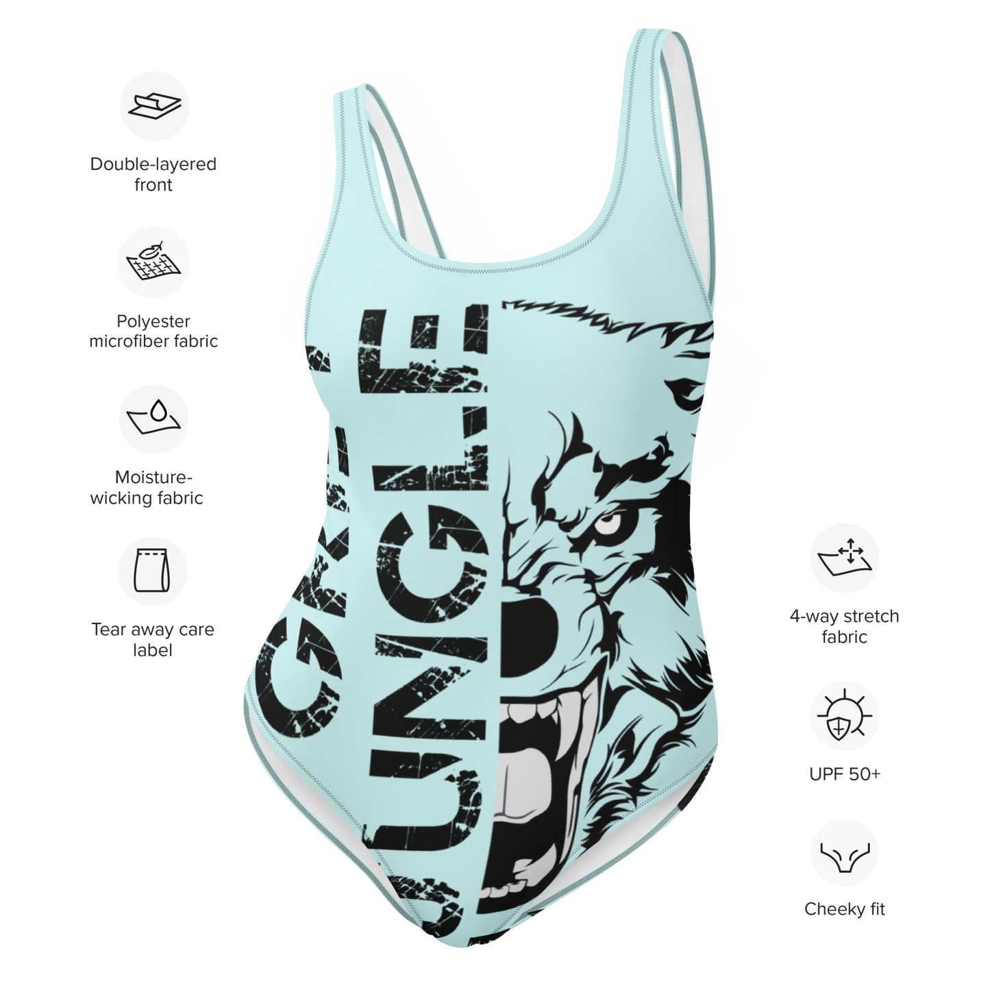 Swimsuit One-Piece | Logo Only | Light Blue