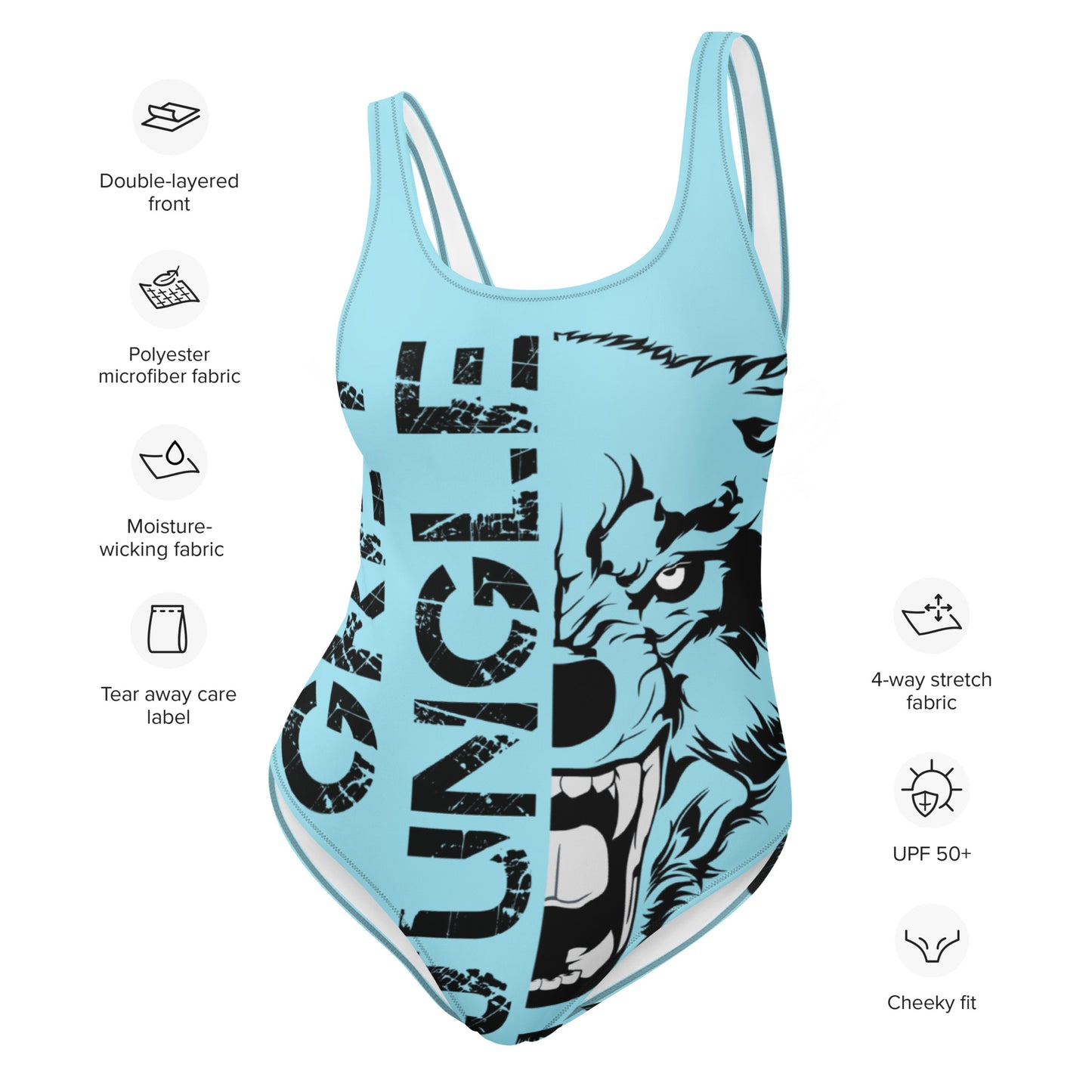 Swimsuit One-Piece | Logo Only | Light Blue