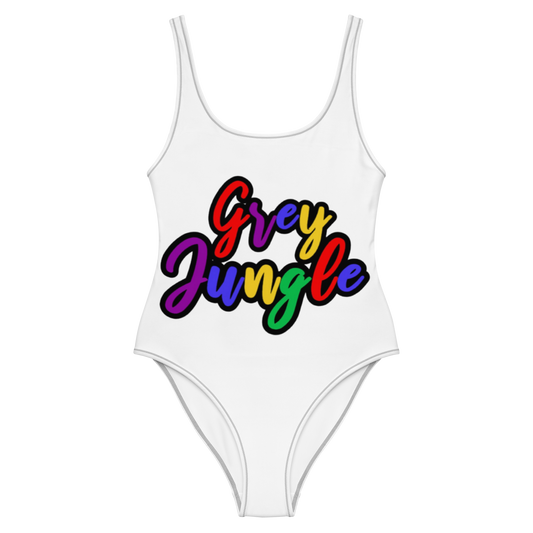 Swimsuit One-Piece | Word Logo Only | White