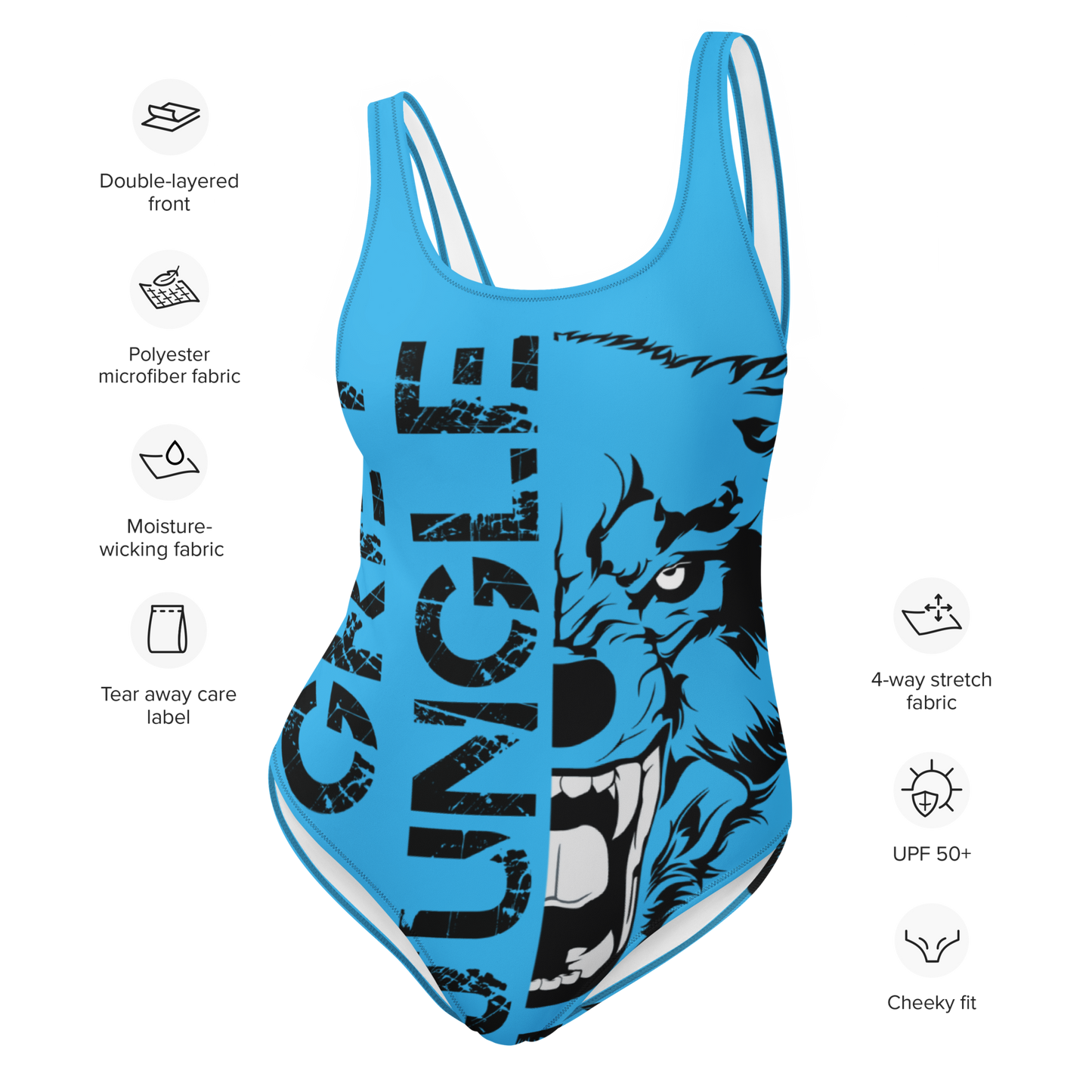 Swimsuit One-Piece | Logo Only | Sky Blue