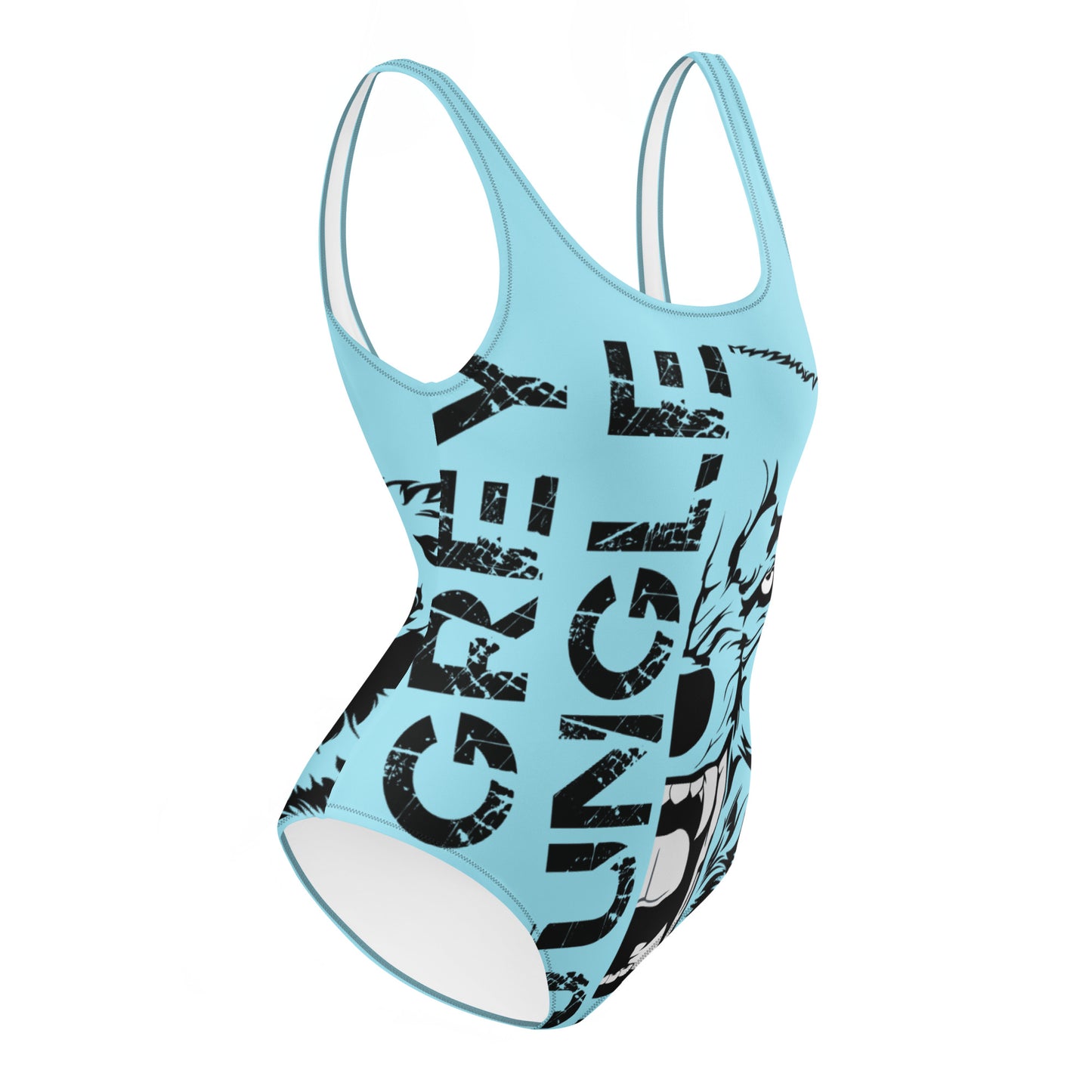 Swimsuit One-Piece | Logo Only | Light Blue