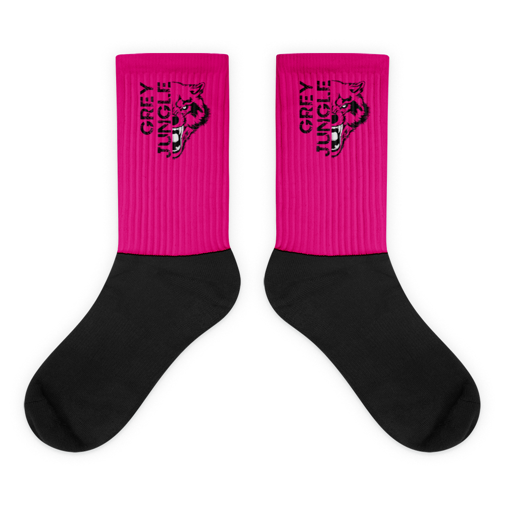 Limited Edition | Grey Jungle Socks (Hot Pink)