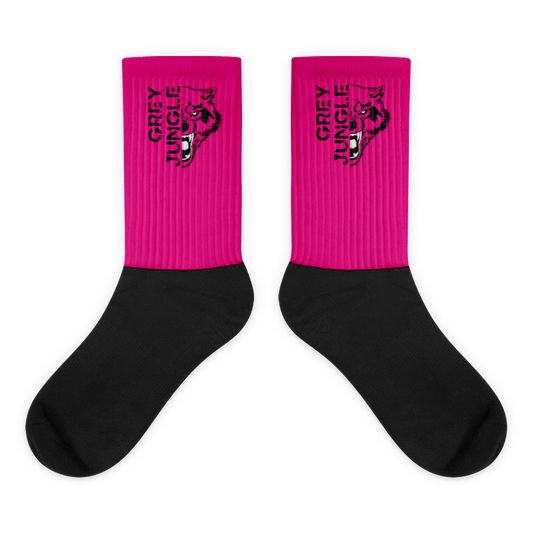 Limited Edition | Grey Jungle Socks (Hot Pink)