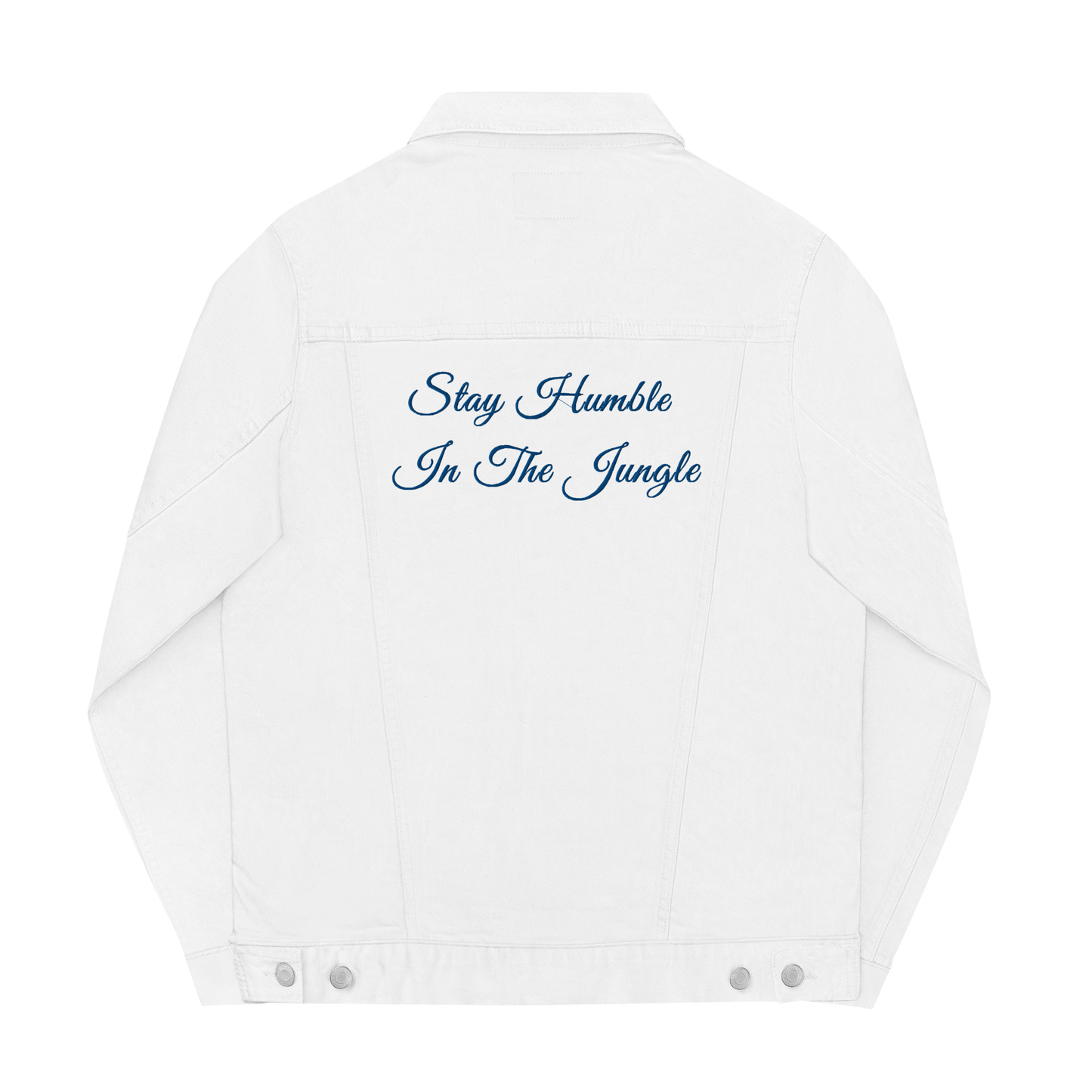 White Denim Jacket | Blue Embroidery