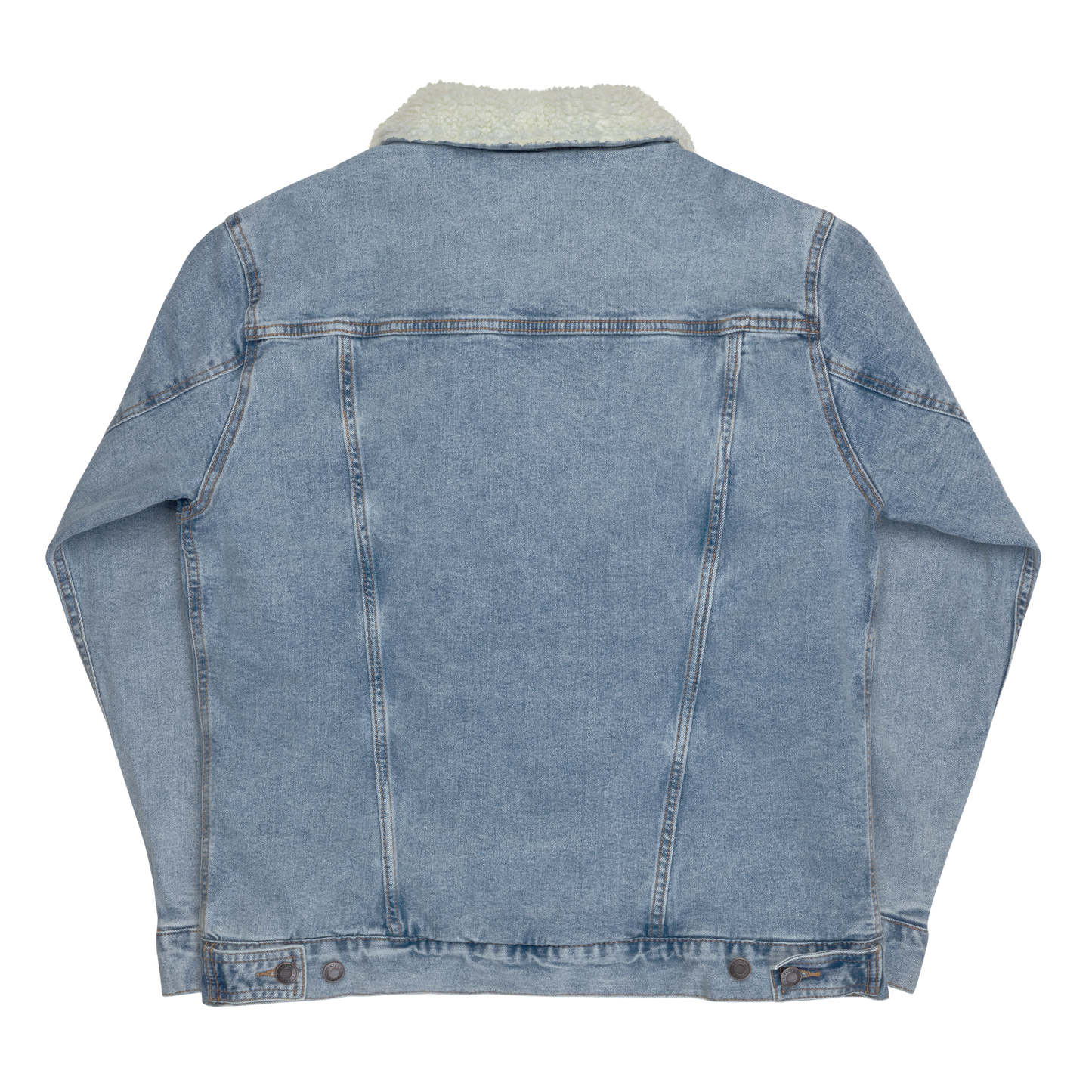 Light Blue Denim Jacket w/ Collar | Red Embroidery